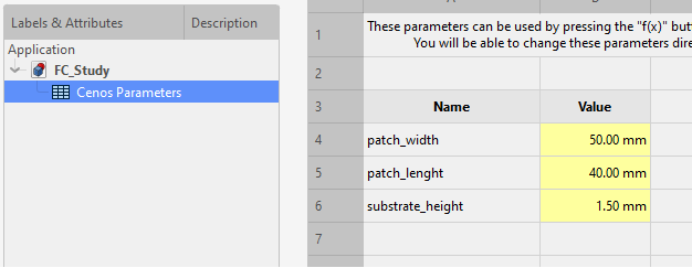 Parameters